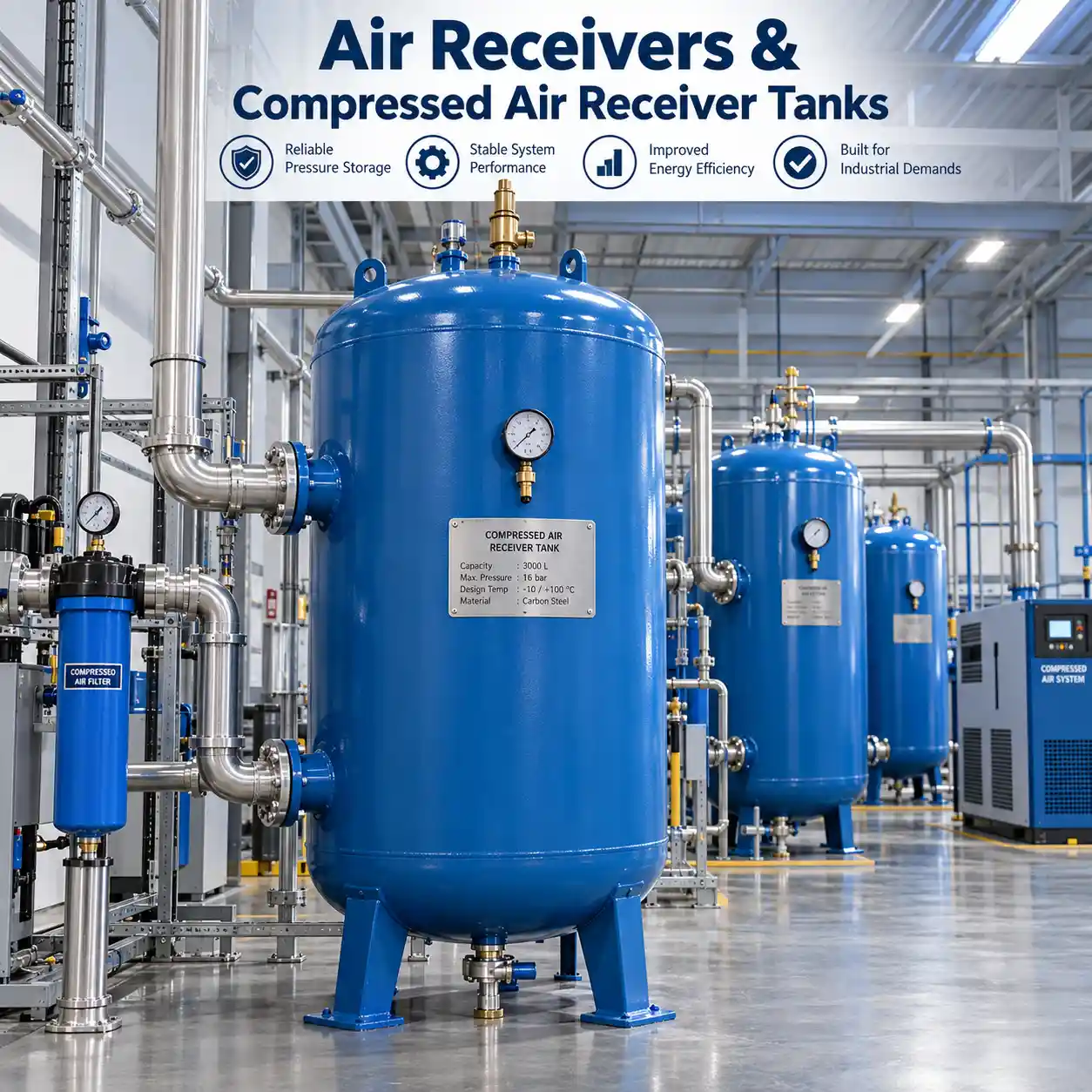 Air Receivers & Compressed Air Receiver Tanks
